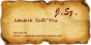Jakubik Szófia névjegykártya